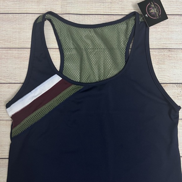 New Navy Colorblock Workout Set- Size Large Activewear Matching Gym Set - Picture 3 of 11